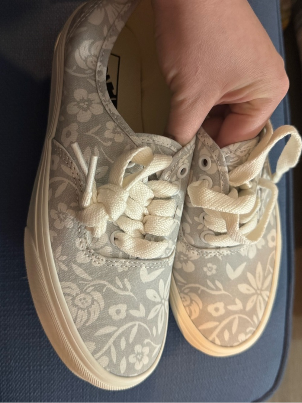 Free People Women’s Vans Floral Canvas Sneakers in Light Gray and White